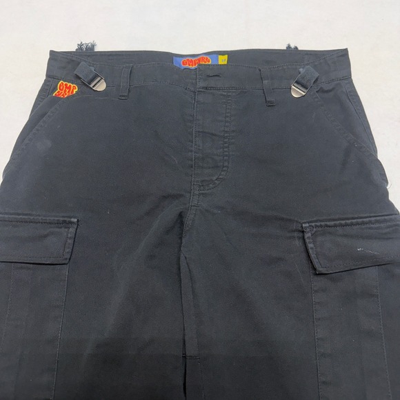 Empyre Pants Mens 28 Double Knee Cargo Pants Baggy Skater Black Y2K *FLAWED - Picture 2 of 16